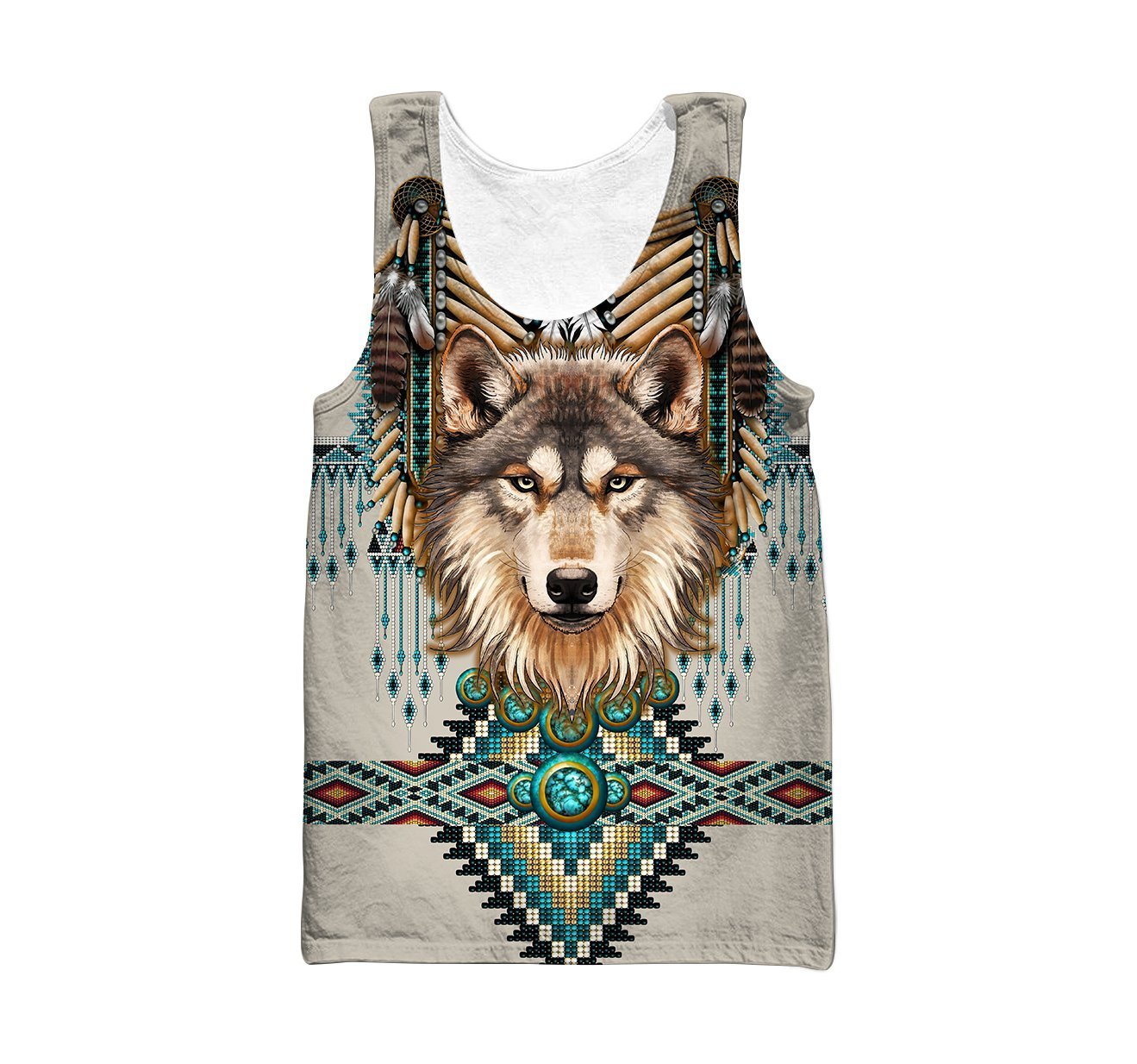 Native Spirit Wolf 3D Over Printed Unisex Hoodie-ML