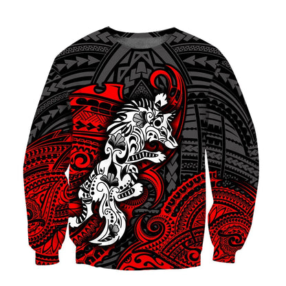 Amazing Polynesian Wolf Tattoo Unisex Hoodie ML