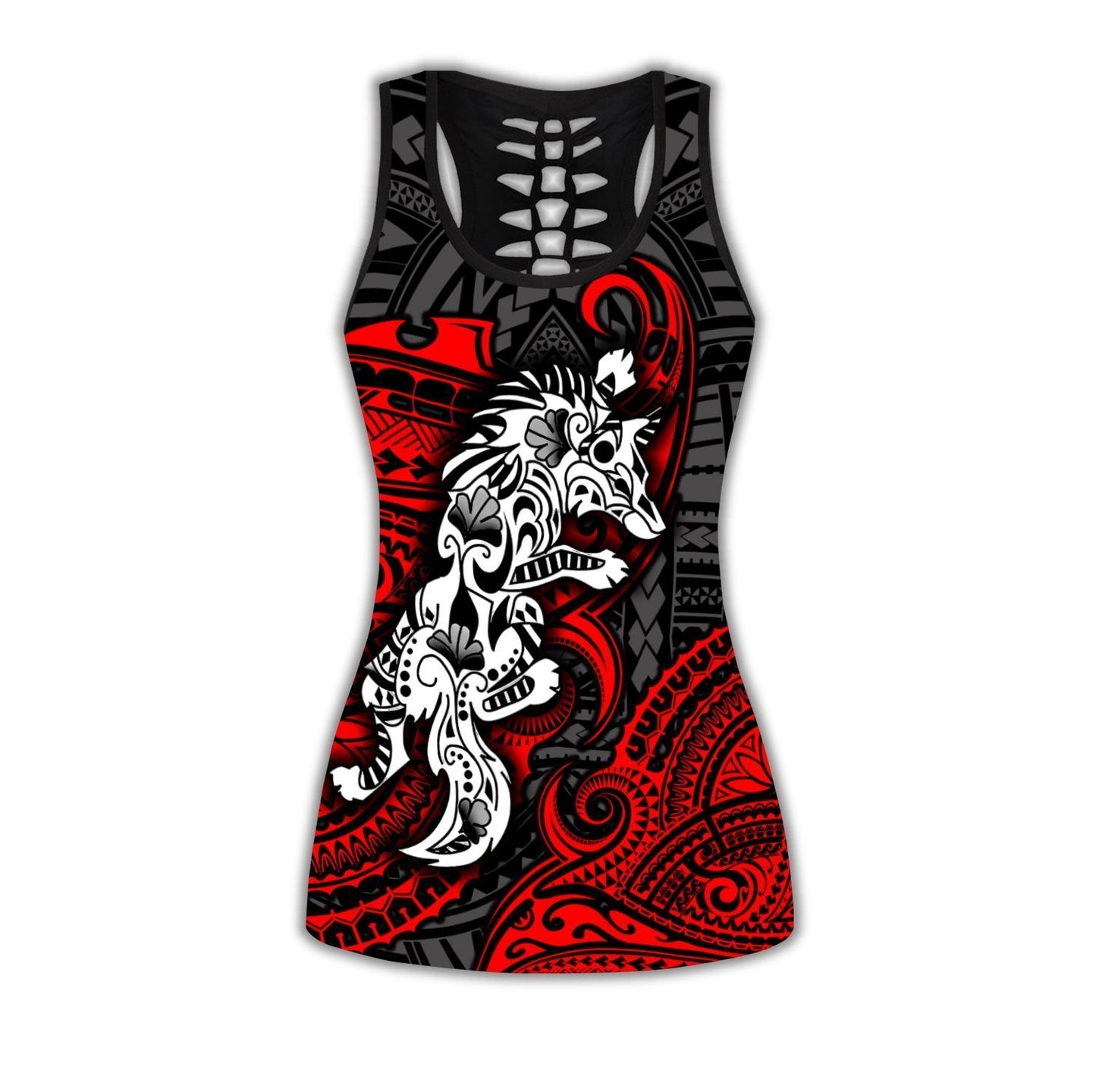 Amazing Polynesian Wolf Tattoo Legging & Tank top ML