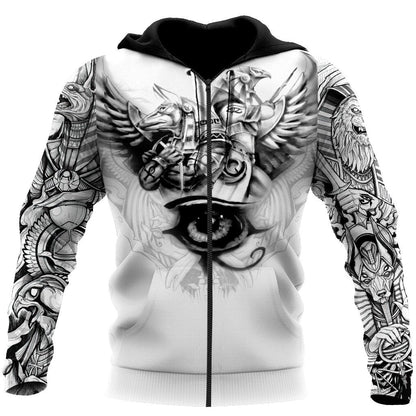 Ancient Egypt Anubis And Eyes Of Horus All 3D Over Printed Unisex Hoodie ML