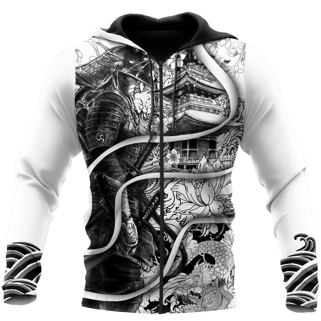 Samurai Tattoo 3D Over Printed Unisex Hoodie-ML