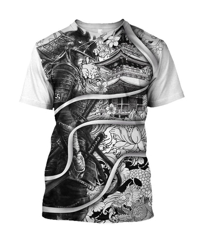 Samurai Tattoo 3D Over Printed Unisex Hoodie-ML