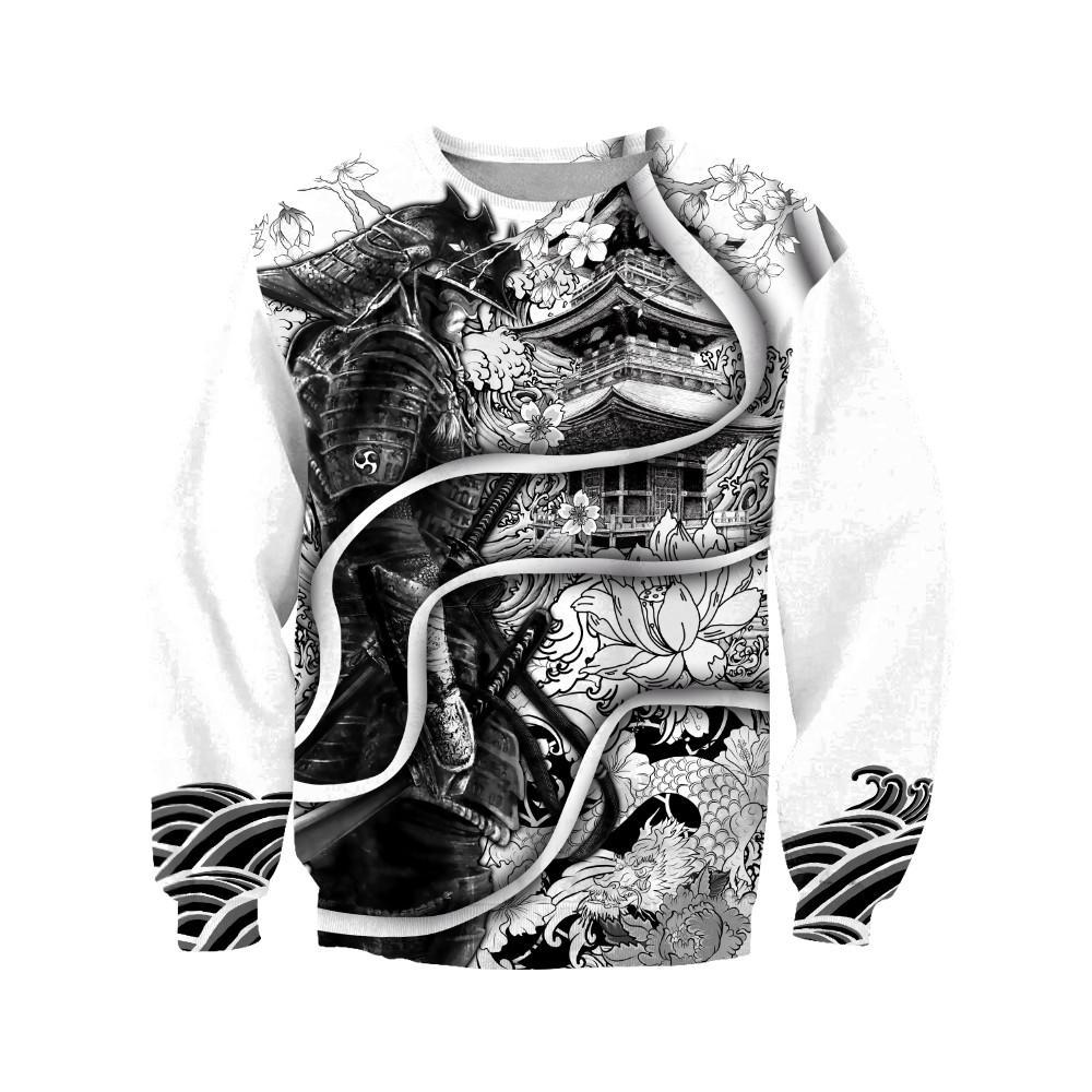 Samurai Tattoo 3D Over Printed Unisex Hoodie-ML