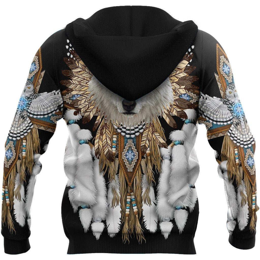 Native Wolf Spirit 3D All Over Printed Unisex Hoodie ML