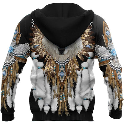 Native Wolf Spirit 3D All Over Printed Unisex Hoodie ML