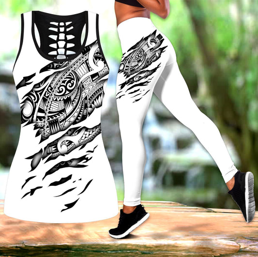 Proud To Be A Polynesian 3D Tattoo Legging & Tank top ML