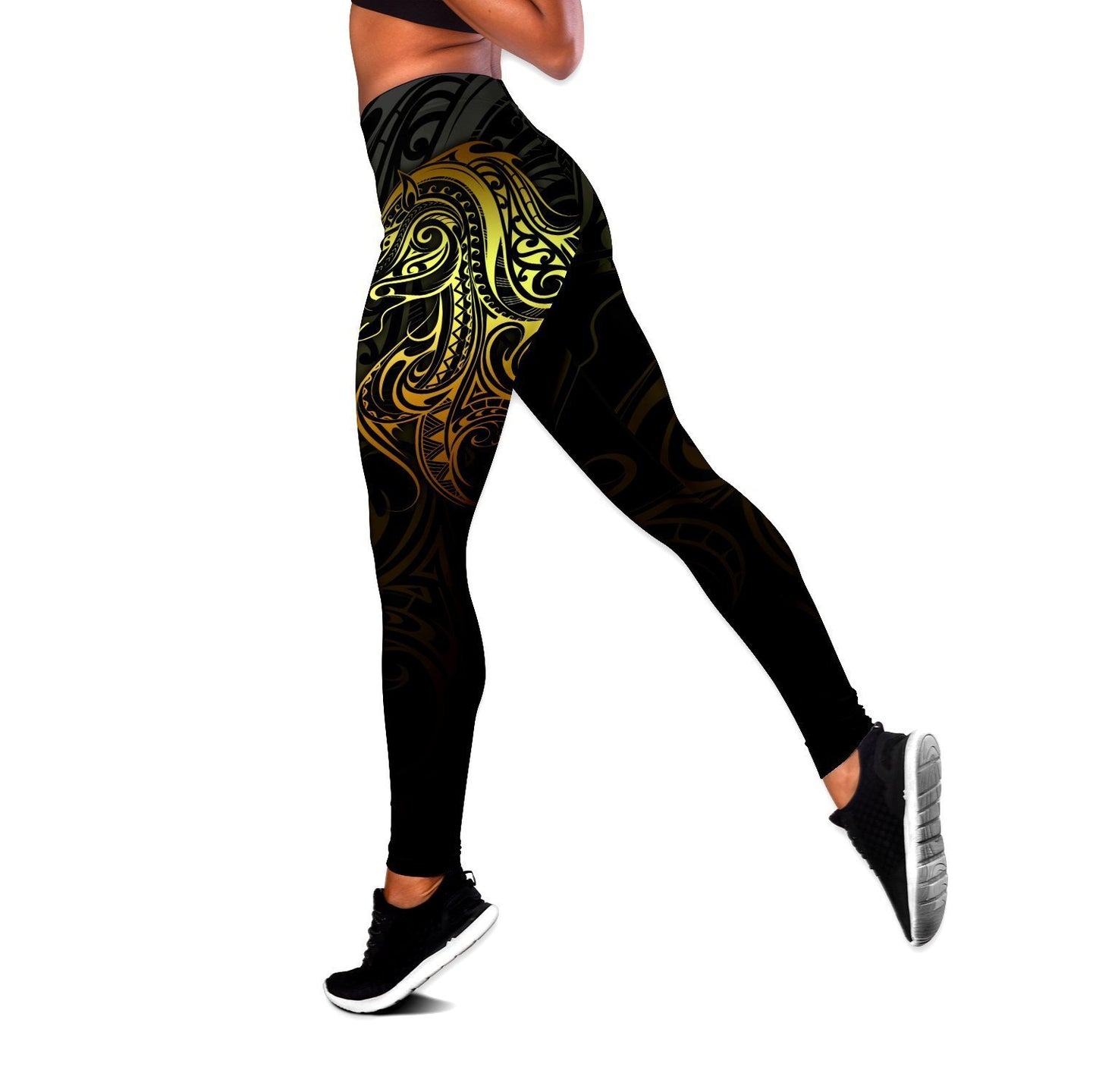Amazing Polynesian Horse 3D Tattoo Legging & Tank top ML