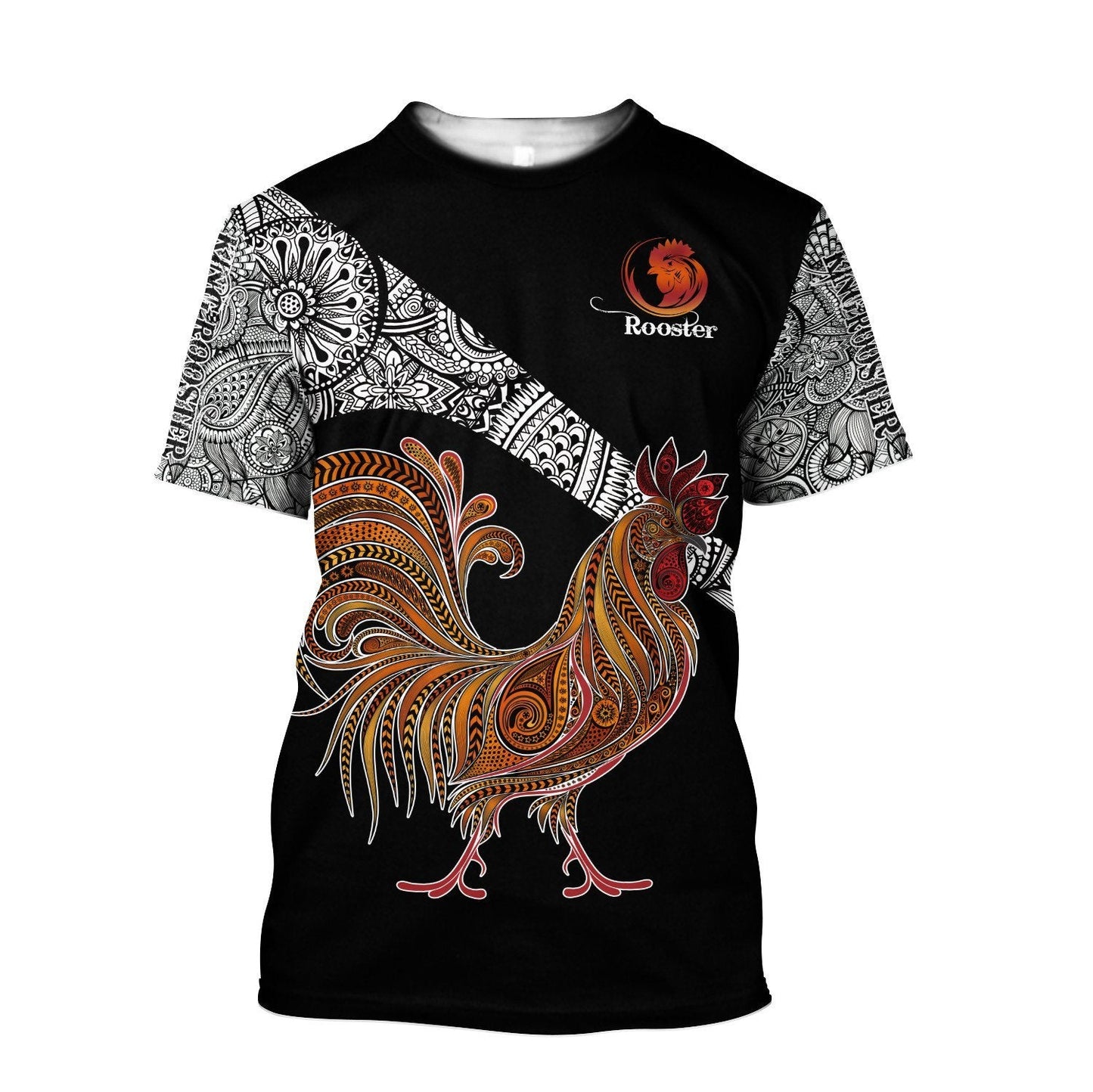 Rooster King Tribal Pattern All Over Printed Unisex Deluxe Hoodie ML