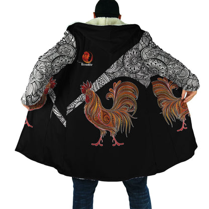 Rooster King Tribal Pattern All Over Printed Unisex Deluxe Hoodie ML
