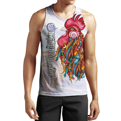 Rooster King Tribal Pattern All Over Printed Unisex Deluxe Hoodie ML