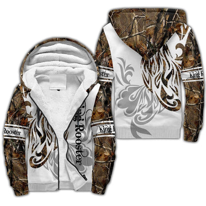 Rooster King Camo Tattoo All Over Printed Unisex Deluxe Hoodie ML