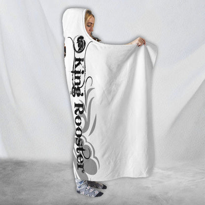 Rooster King Camo Tattoo 3D Over Printed Deluxe Hooded Blanket ML