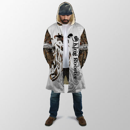 Rooster King Camo Tattoo All Over Printed Unisex Deluxe Hoodie ML