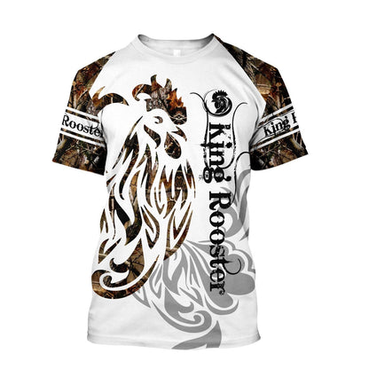 Rooster King Camo Tattoo All Over Printed Unisex Deluxe Hoodie ML