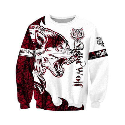 Night Wolf 3D Over Printed Shirt for Men and Women