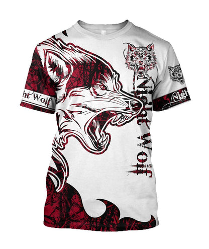 Night Wolf 3D Over Printed Shirt for Men and Women
