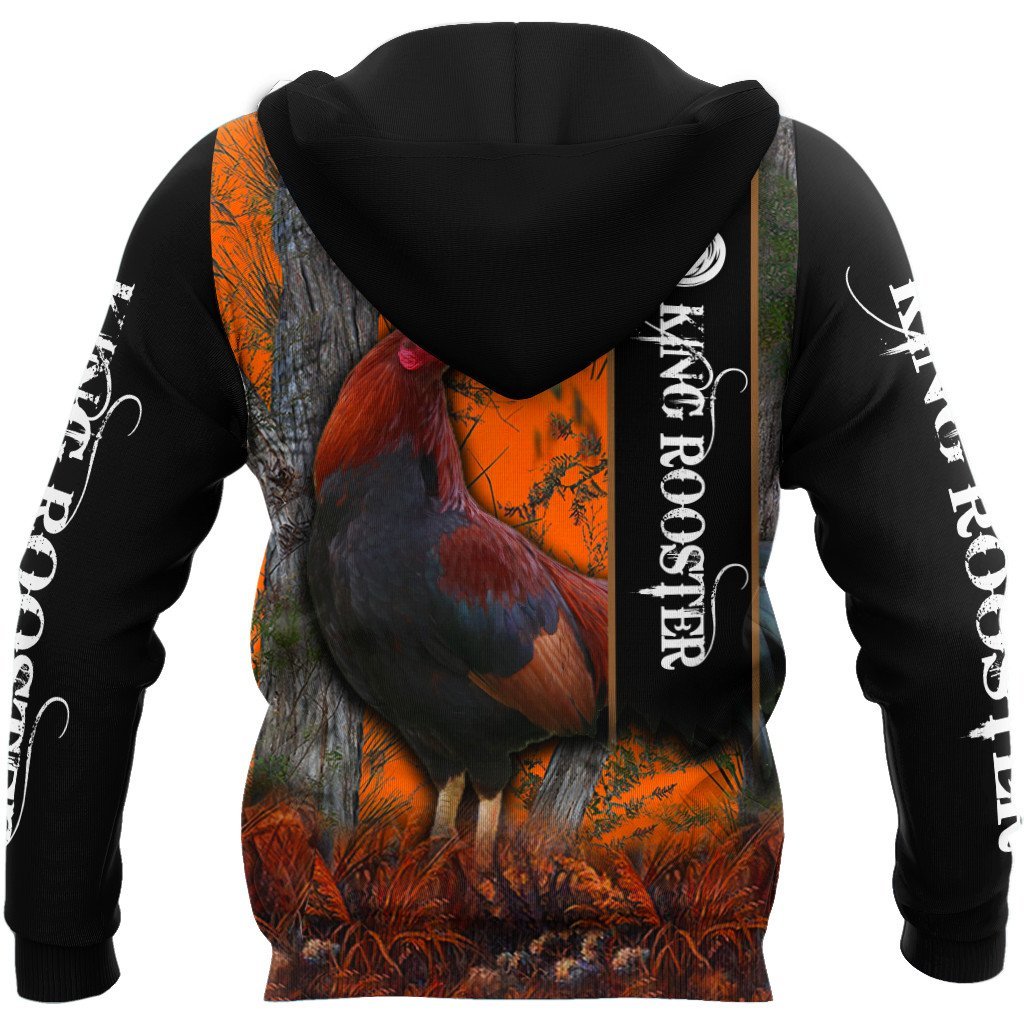 Rooster King II Camo All Over Printed Unisex Deluxe Hoodie ML