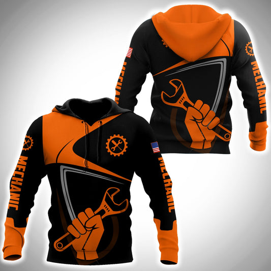 All Over Printed Mechanic Hoodie For Men and Women TN