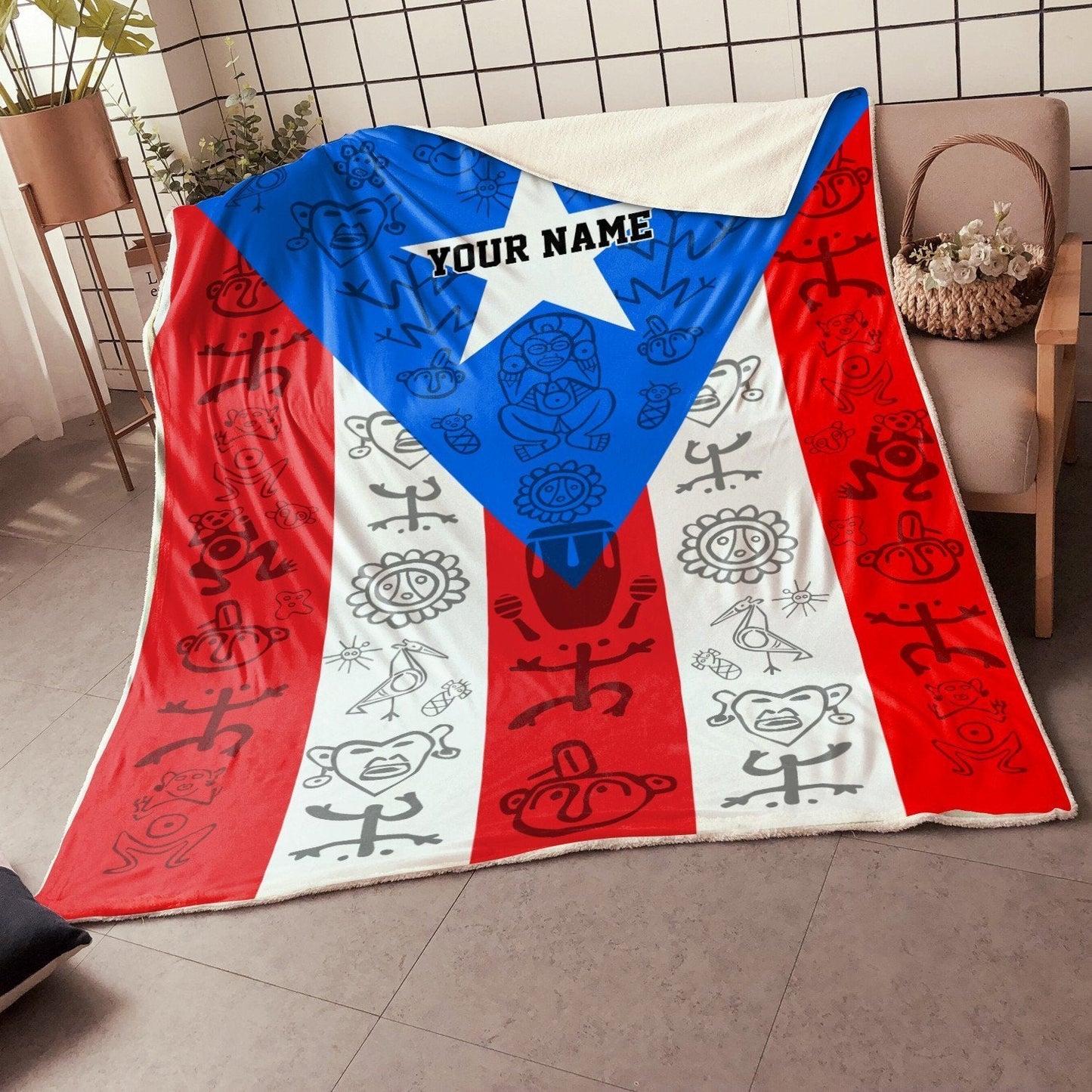 Customize Name Puerto Rico Lover Blanket