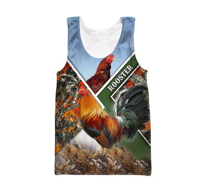 Rooster Lover All Over Printed Unisex Deluxe Hoodie ML