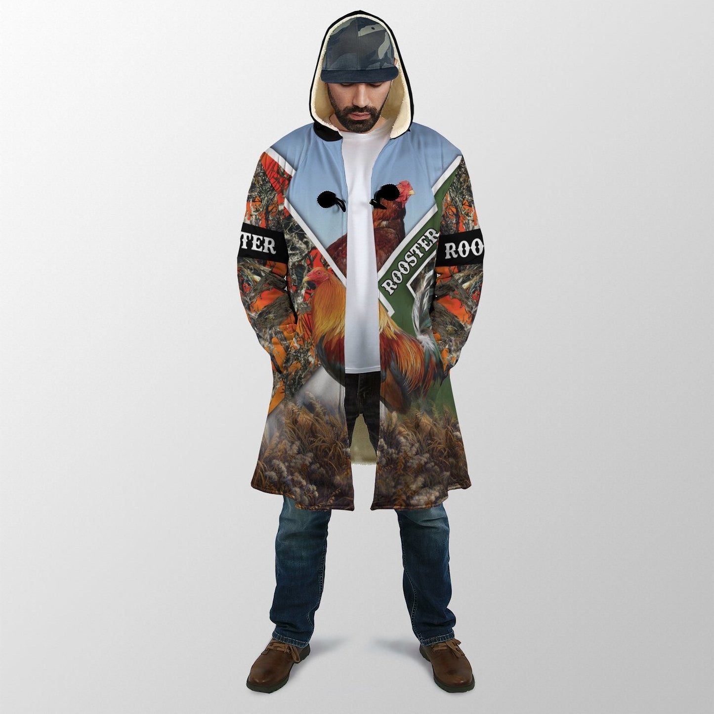Rooster Lover All Over Printed Unisex Deluxe Hoodie ML