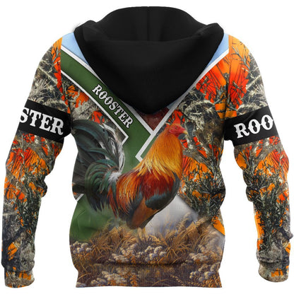 Rooster Lover All Over Printed Unisex Deluxe Hoodie ML