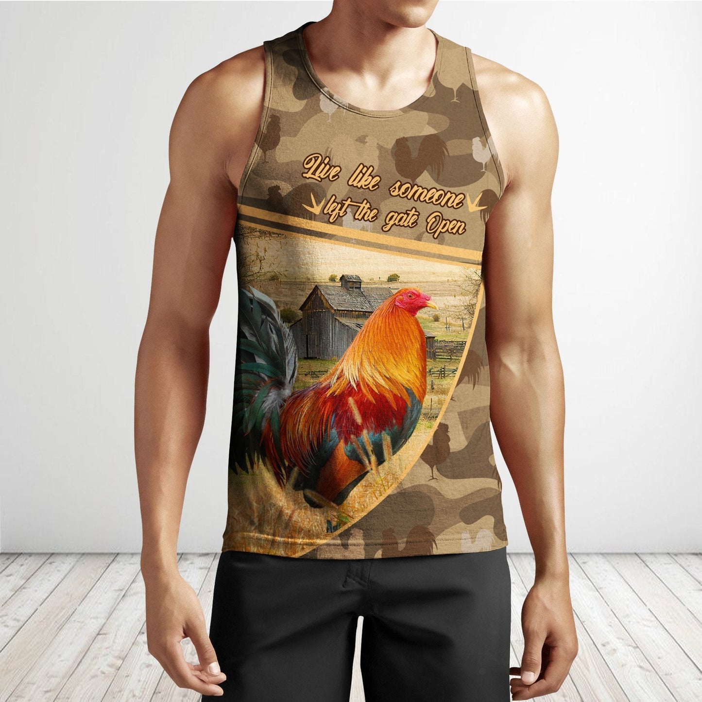 Love Rooster All Over Printed Unisex Deluxe Hoodie ML