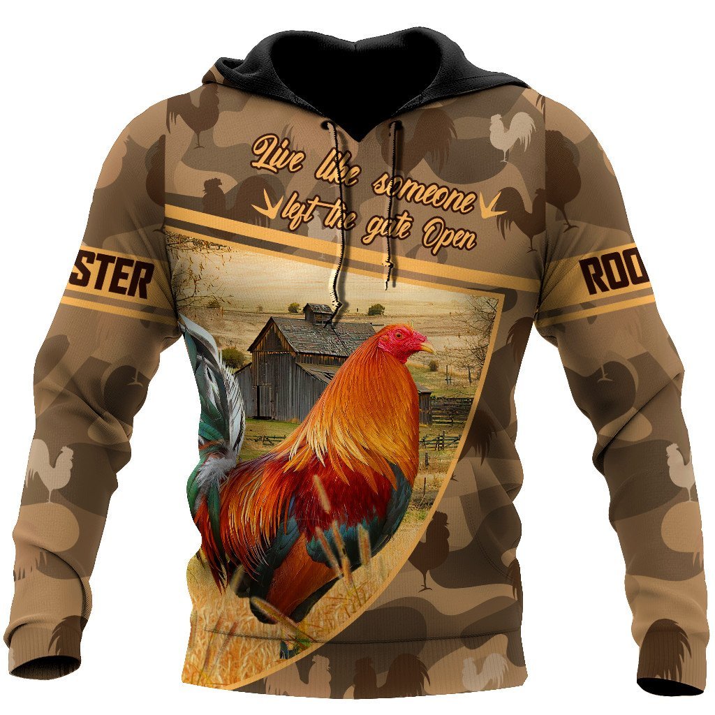Love Rooster All Over Printed Unisex Deluxe Hoodie ML