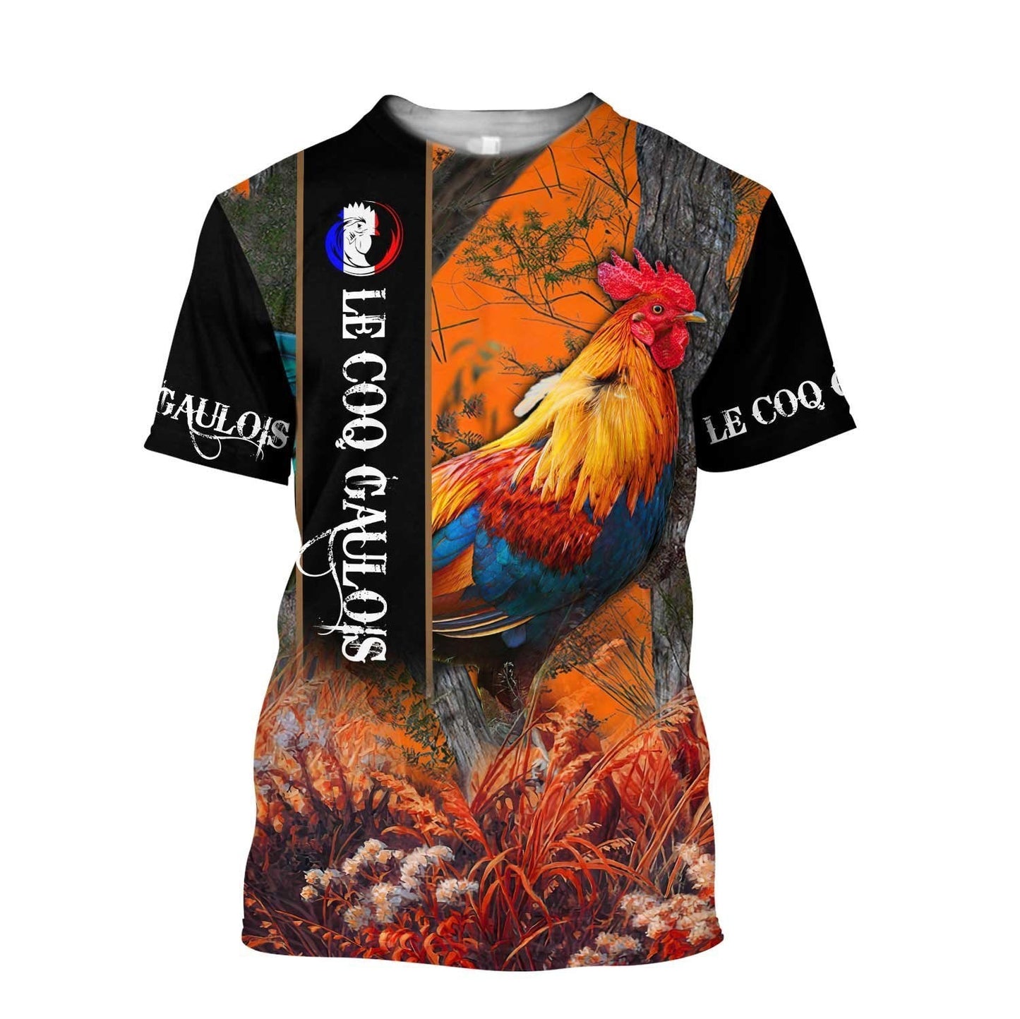 Gallic Rooster Love France All Over Printed Unisex Deluxe Hoodie ML