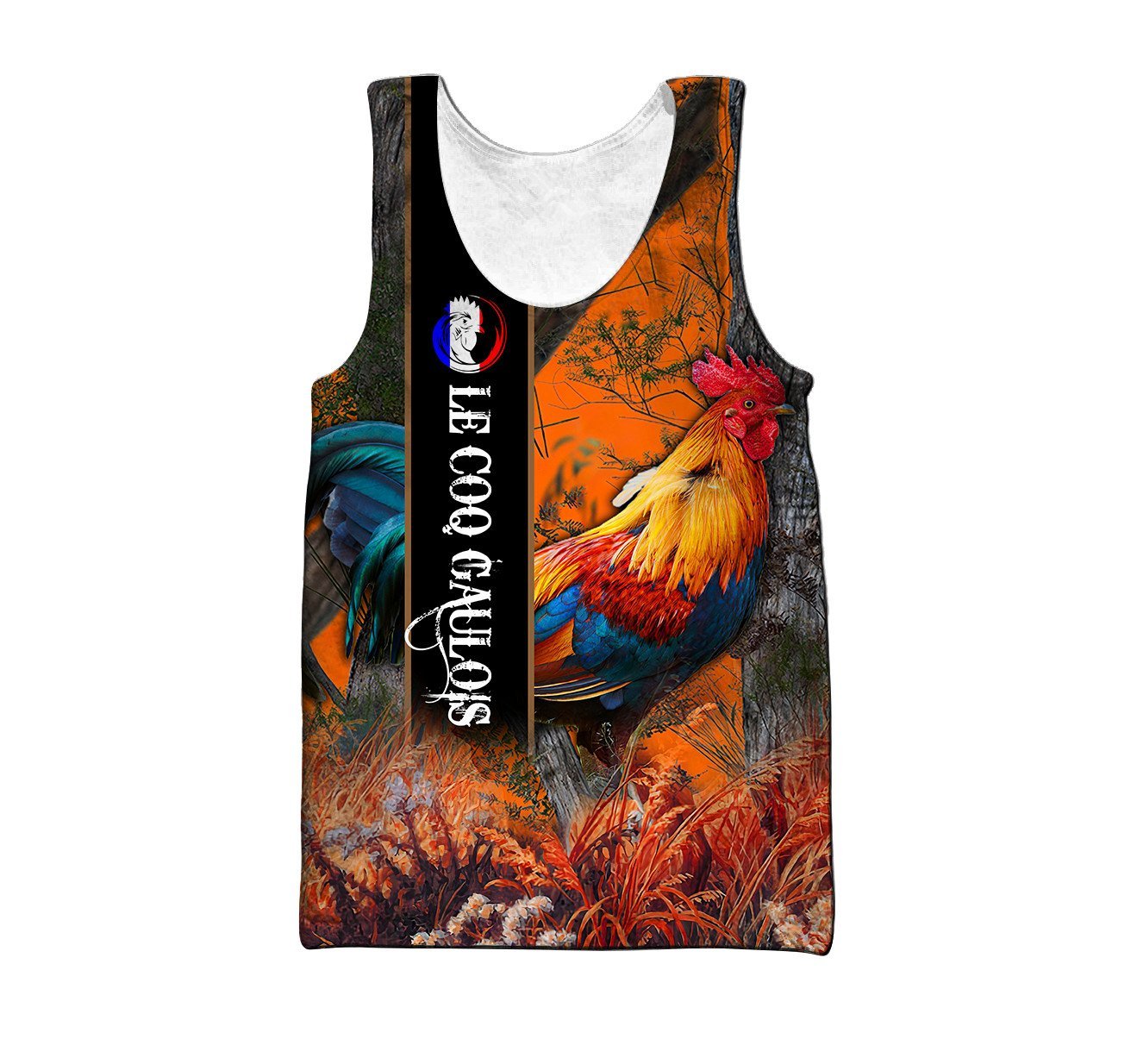 Gallic Rooster Love France All Over Printed Unisex Deluxe Hoodie ML