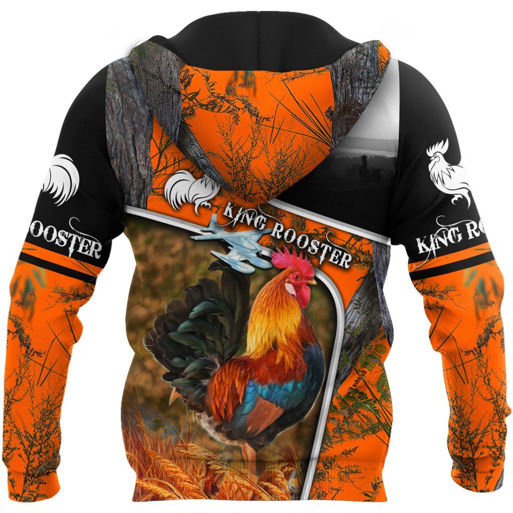 King Rooster All Over Printed Unisex Deluxe Hoodie ML