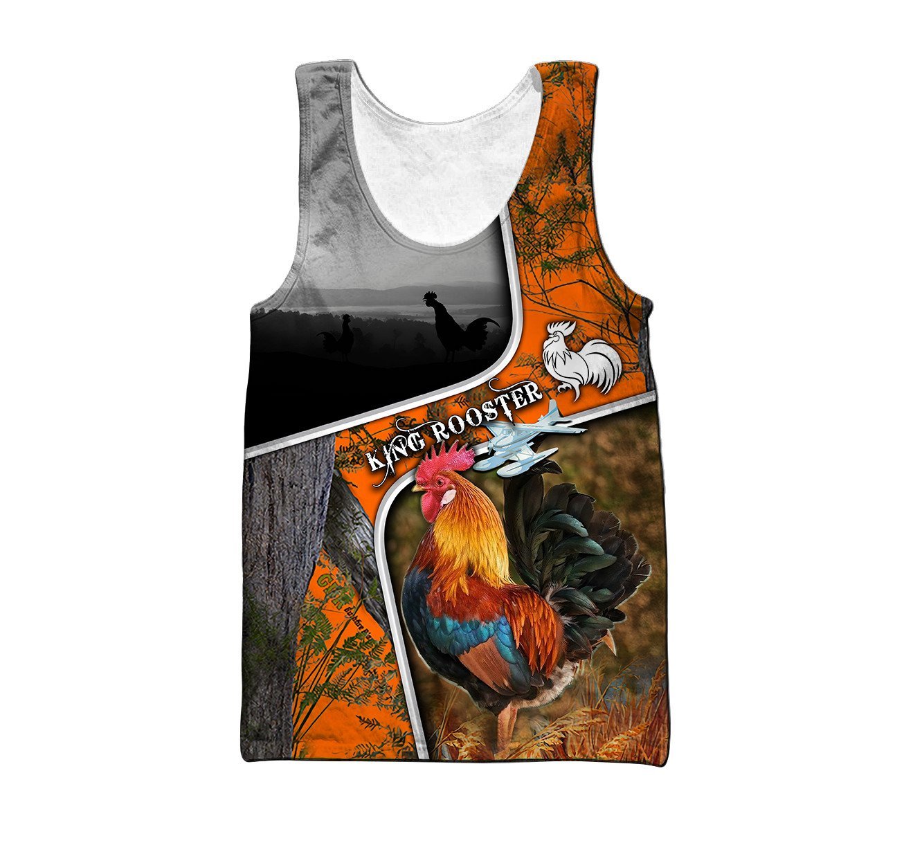 King Rooster All Over Printed Unisex Deluxe Hoodie ML