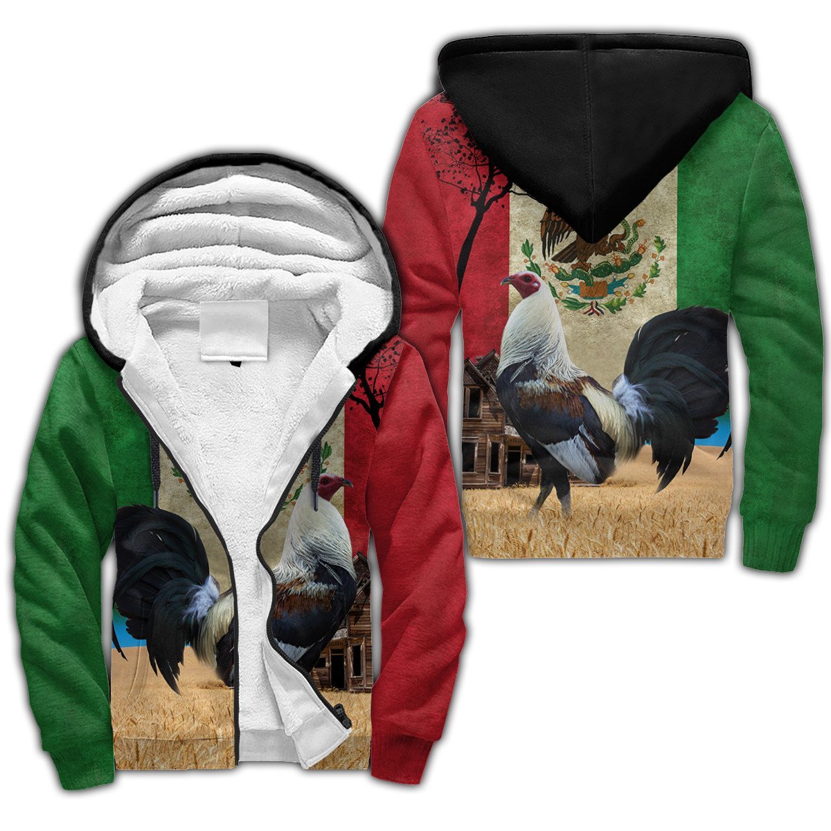 Mexico Rooster All Over Printed Unisex Deluxe Hoodie ML
