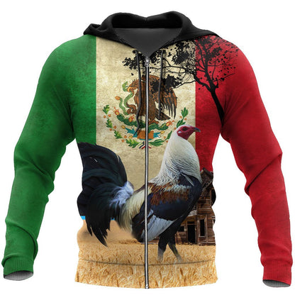 Mexico Rooster All Over Printed Unisex Deluxe Hoodie ML