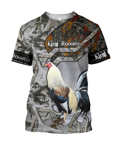 King Rooster Camo All Over Printed Unisex Deluxe Hoodie ML