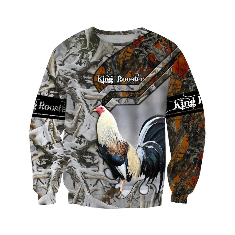 King Rooster Camo All Over Printed Unisex Deluxe Hoodie ML