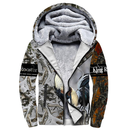 King Rooster Camo All Over Printed Unisex Deluxe Hoodie ML