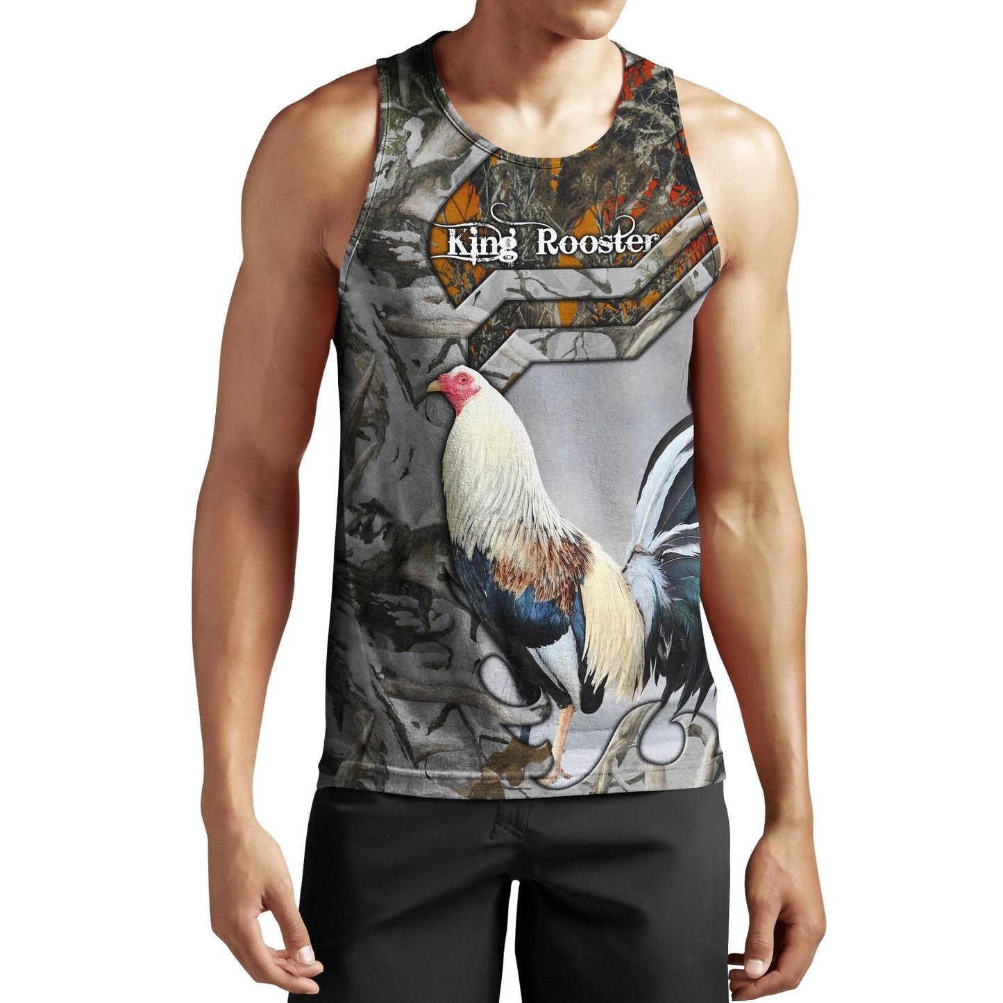 King Rooster Camo All Over Printed Unisex Deluxe Hoodie ML