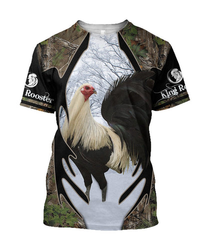 King Rooster Camo All Over Printed Unisex Deluxe Hoodie ML