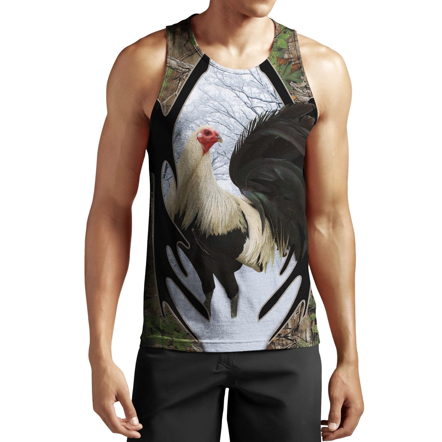 King Rooster Camo All Over Printed Unisex Deluxe Hoodie ML
