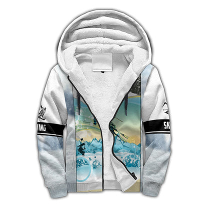 Ski in winter 3D All Over Printed shirt & short for men and women PL