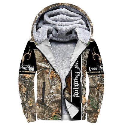 Deer Hunting Camo X 3D Over Printed Unisex Deluxe Hoodie ML
