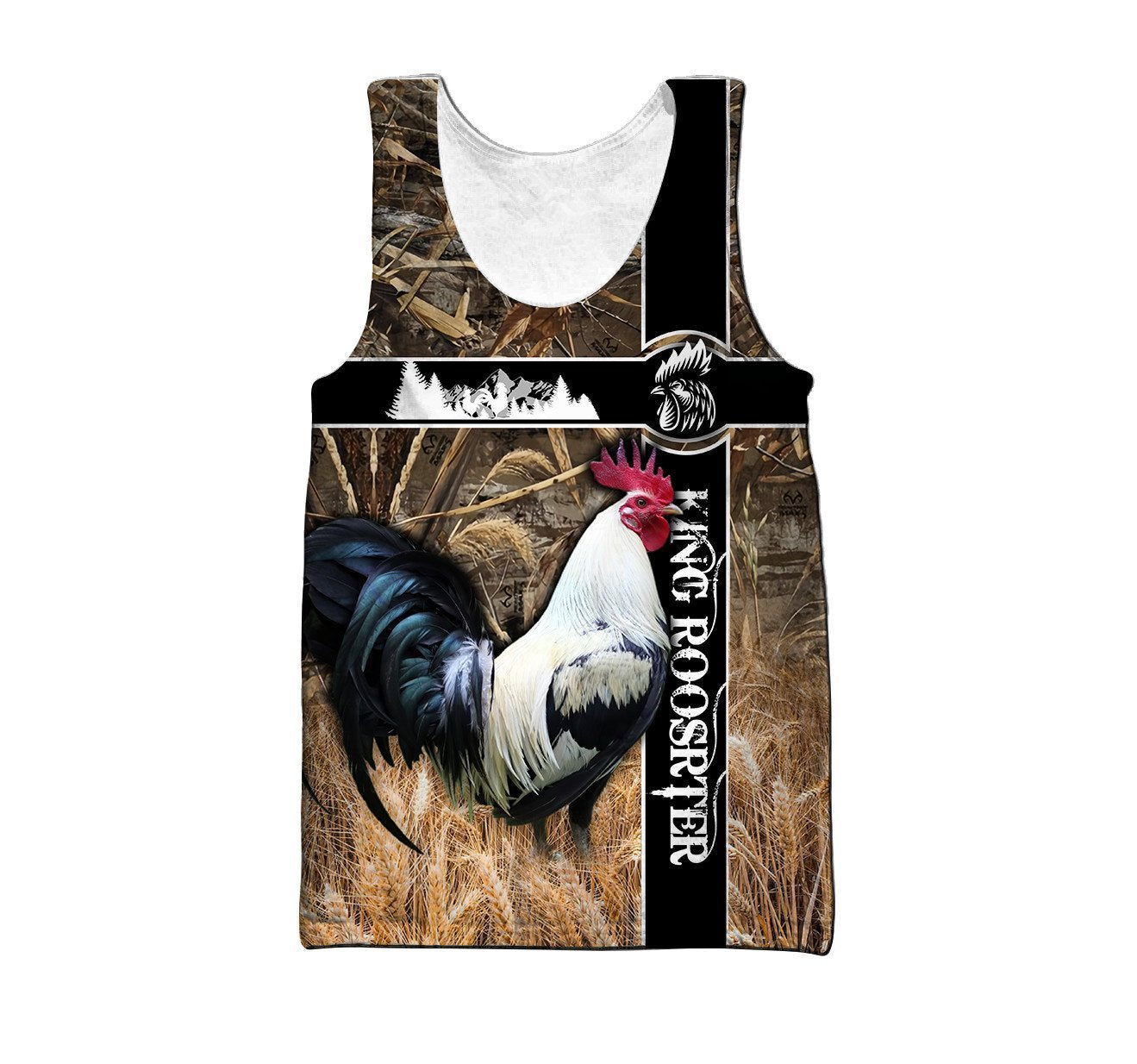 King Rooster Camo 3D Over Printed Unisex Deluxe Hoodie ML