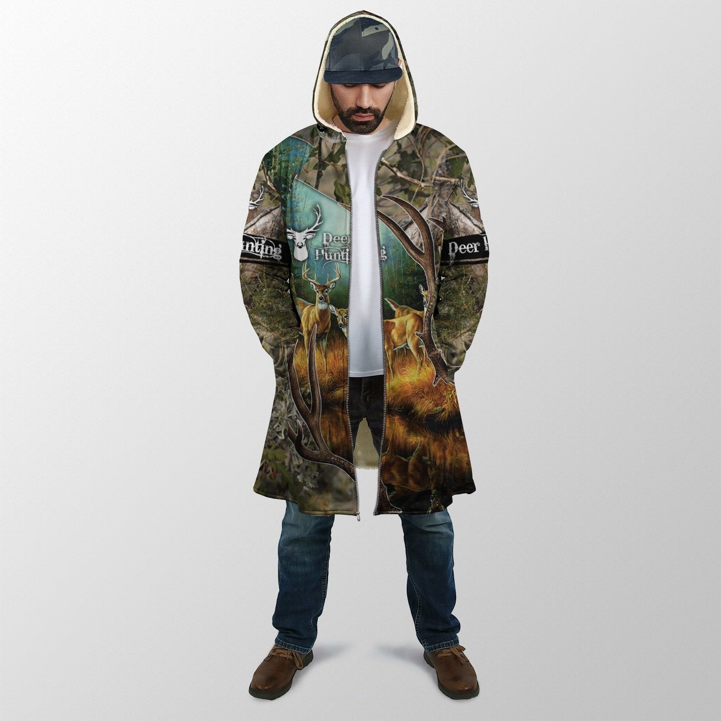 Deer Hunting Camo 3D Over Printed Unisex Deluxe Hoodie ML