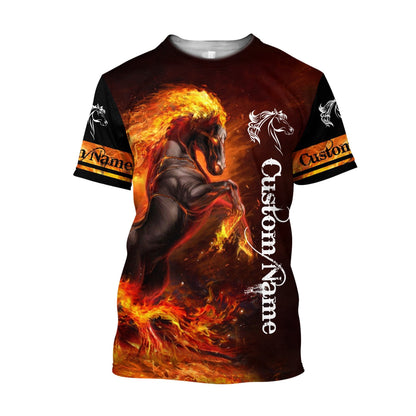 Personalized Name Horse 3D All Over Printed Shirts For Men and Women