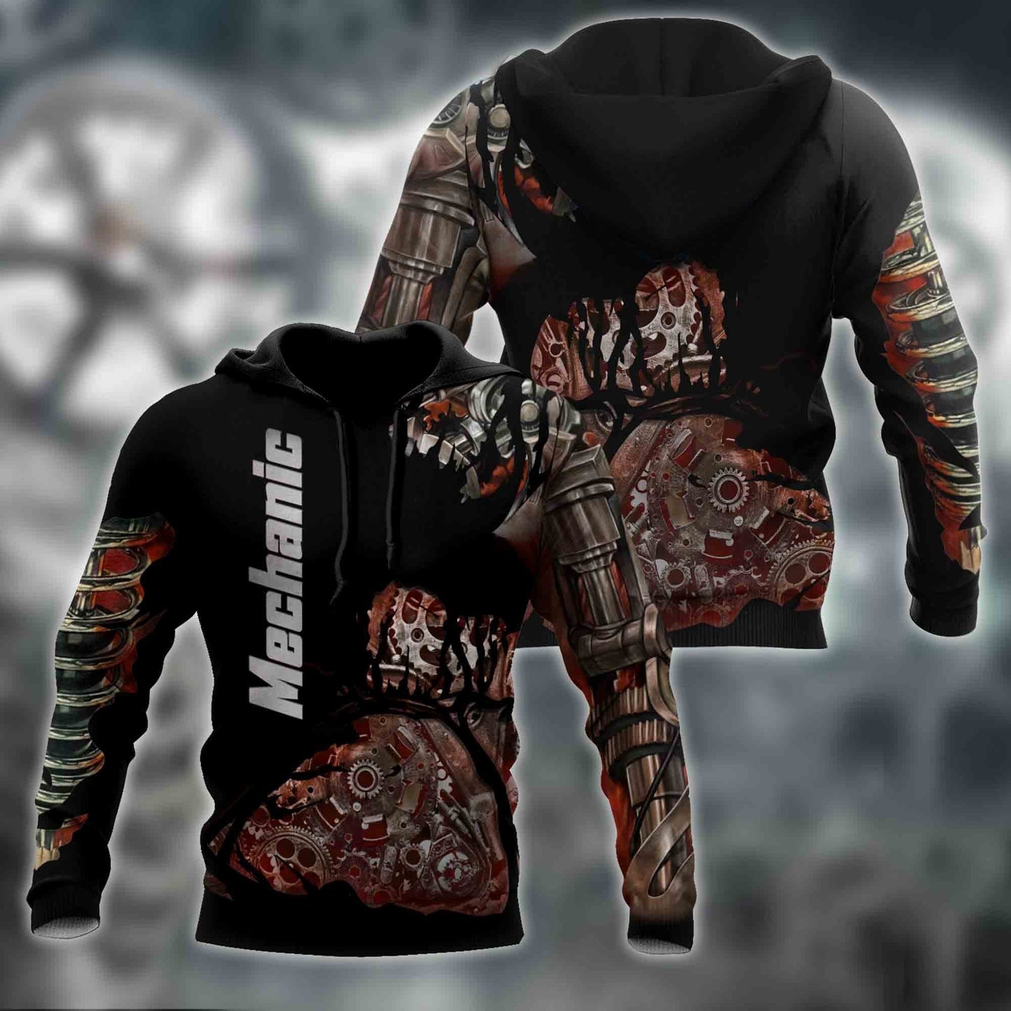 Mechanic All Over Printed Hoodie For Men and Women TN