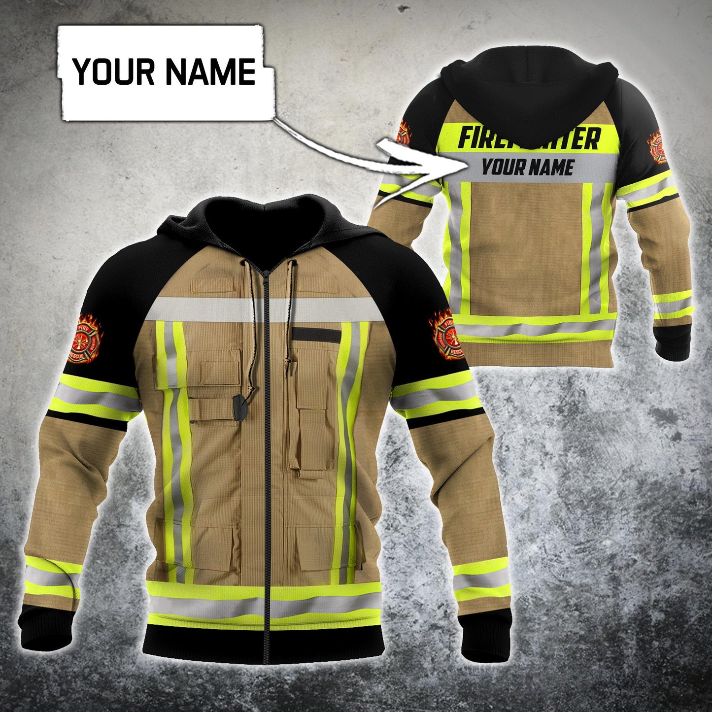 Customize Name Firefighter 3D All Over Printed Unisex Shirts