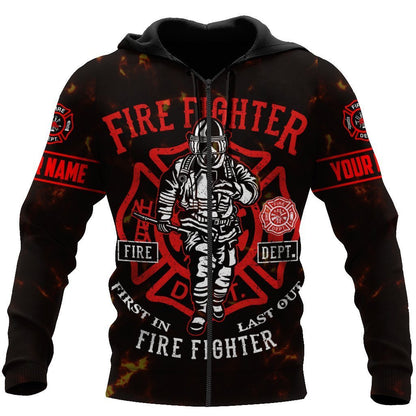 Customize Name Firefighter 3D All Over Printed Unisex Shirts