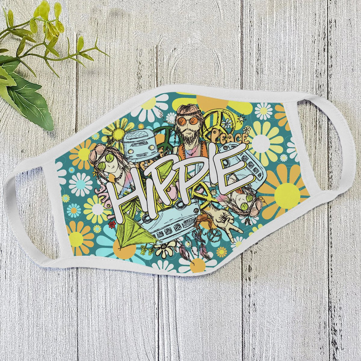 Premium Hippie 3D All Over Printed Face Mask PL