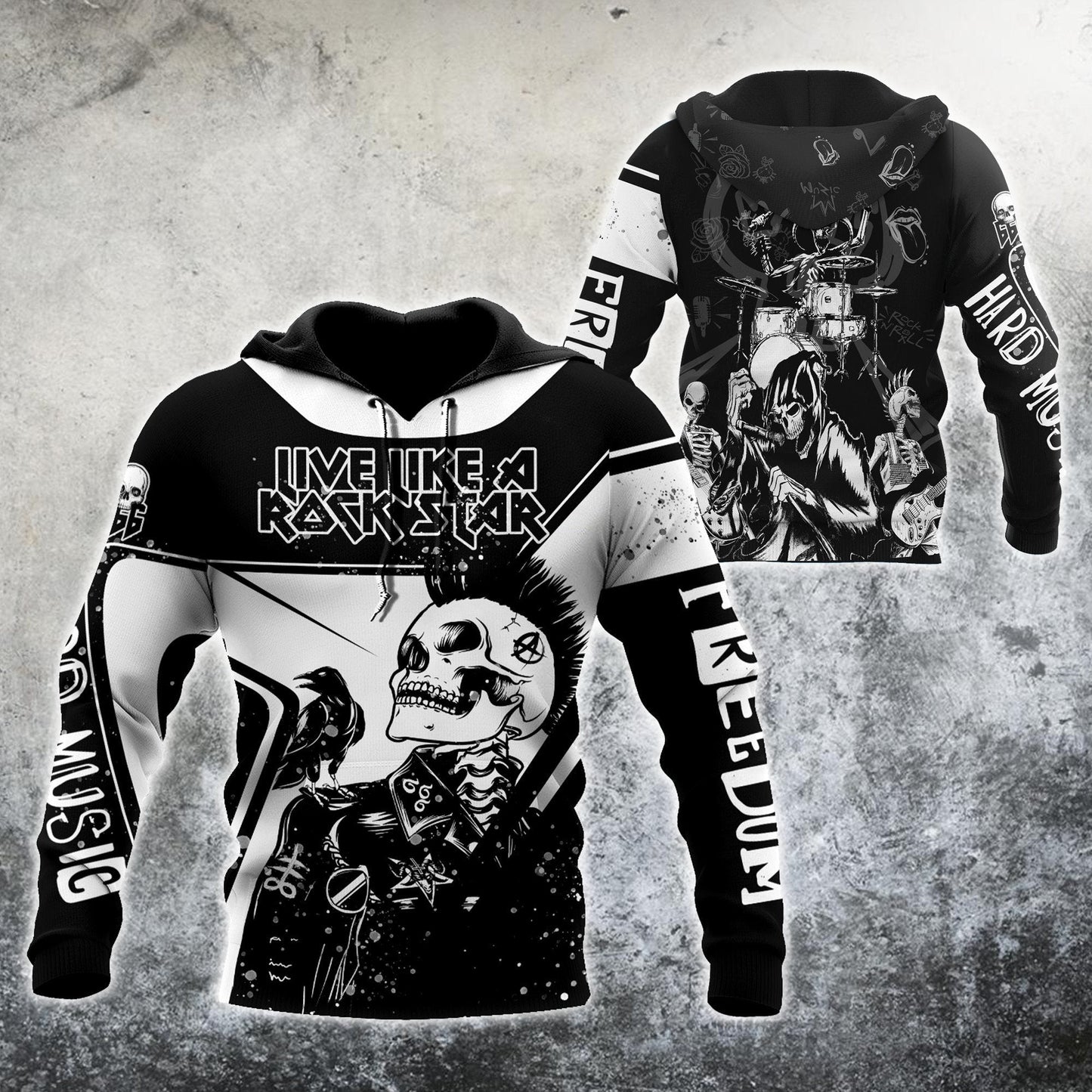 Skull Rock Hoodie For Men And Women